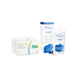 Lenjoy Monthly Comfort (12 linser) + Vantio Multi-Purpose 360 ml med linsetui