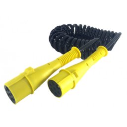 Kabelspiral 7-ledare 18 varv kpl m kontakter
