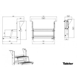 Stege, varmgalvad 2-stegs 740x516x200 mm