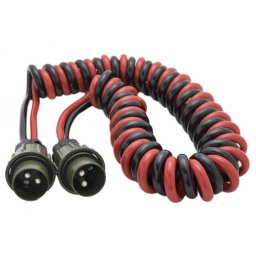 Spiralkabel 2-pol 4m med 2 stickproppar