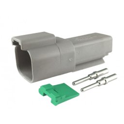 Dt 2-poligt hankontakthus 10-pack