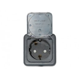 Plugin eluttag, variant 5 - grå