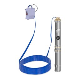 Djupvattenpump - 95 mm / 3,75'' - 6000 l/h - 550 W - 20 m kabel / 57 m uppfordringshöjd - Rostfritt stål