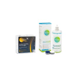 Lenjoy Monthly Day & Night (6 linser) + Solunate Multi-Purpose 400 ml med linsetui