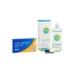 Air Optix Night & Day Aqua (6 linser) + Solunate Multi-Purpose 400 ml med linsetui
