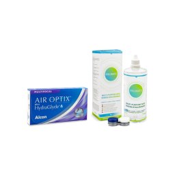 Air Optix Plus Hydraglyde Multifocal (3 linser) + Solunate Multi-Purpose 400 ml med linsetui