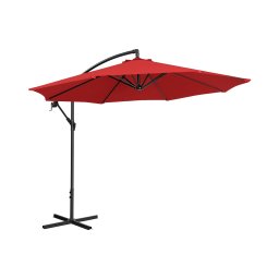 Hängparasoll - rött - runt - Ø 300 cm - kan lutas
