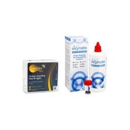 Lenjoy Monthly Day & Night (6 linser) + Oxynate Peroxide 380 ml med linsetui