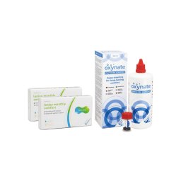 Lenjoy Monthly Comfort (12 linser) + Oxynate Peroxide 380 ml med linsetui