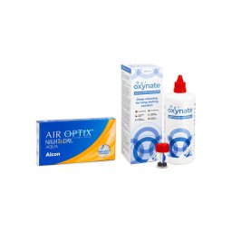Air Optix Night & Day Aqua (6 linser) + Oxynate Peroxide 380 ml med linsetui