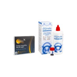 Lenjoy Monthly Day & Night (3 linser) + Oxynate Peroxide 380 ml med linsetui