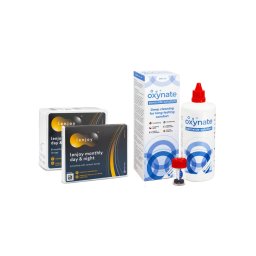 Lenjoy Monthly Day & Night (9 linser) + Oxynate Peroxide 380 ml med linsetui
