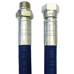 Högtrycksslang 40 M 3/8" in X 3/8"utv Blå Stålarmerad 250 Bar 160°c