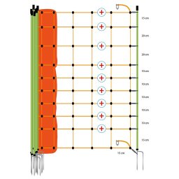 Vargnät, Dubbel Spets, 120cm, 50m, Orange