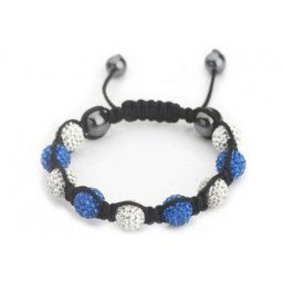 Shamballa náramok - BLUE SILVER