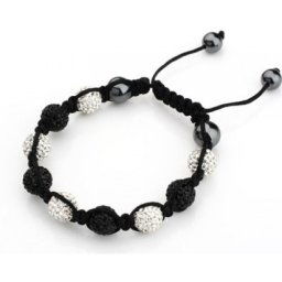 Shamballa náramok - SILVER BLACK
