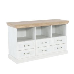 Kondela RTV stolík, 127cm, s policami, sosna nordická, dub divoký, ROYAL RS