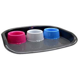 COBBYS PET Podnos plastový s tromi miskami 52x41x9cm 0,9l