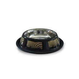 LES FILOUS Anti-Skid Zebra Bowl 18cm 0,95L protišmyková nerezová miska Zebra