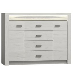 Kondela Komoda, 137cm, kombinovaná, jaseň biely, INFINITY 07