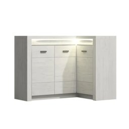 Kondela Rohová komoda, 131cm, jaseň biely, INFINITY 15