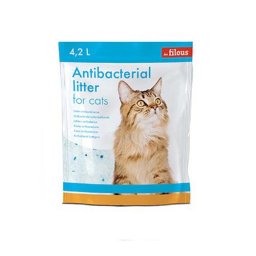 LES FILOUS SILICA GEL 4,2l/1,85kg 1-8mm Silikonová podstielka pre mačky+ 3% antibakteriálné modré zrnká