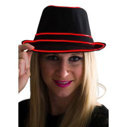 Blikajúci klobúk - červený
