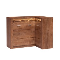 Kondela Rohová komoda, 131cm, jaseň svetlý, INFINITY 15