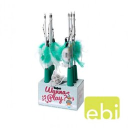 EBI CAT FISHING ROD TELESCOPE 35-95cm, GREEN-WHITE FEATHER