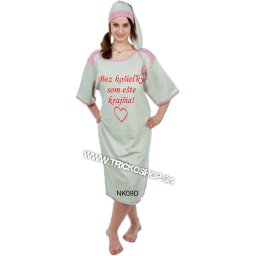Nočná košeľa s čiapkou "BEZ KOŠIEĽKY"