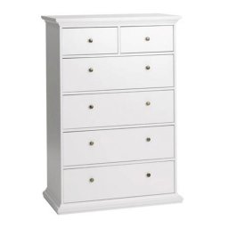 Kondela Komoda, 96cm, 6 zásuvková, biela, PARIS 6Z