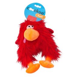EBI COOCKOO DOG TOY FUZZL LONG HAIR PLUSH, 25X14CM, RED