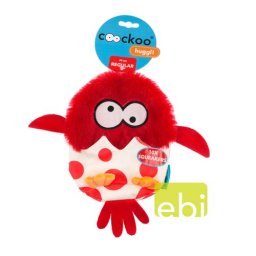 EBI COOCKOO DOG TOY HUGGL 24X18CM , 8 SQUEAKERS RED
