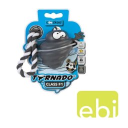 EBI COOCKOO TORNADO F1 s lankom, hračka pre psov menších ako 9KG, šedá, 70x56x48mm/80% guma