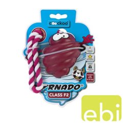 EBI COOCKOO TORNADO F2 s lankom, hračka pre psov 7-16KG, červená, 70x57x57mm/80% guma