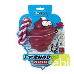 EBI COOCKOO TORNADO F4 s lankom, hračka pre psov väčších ako 27KG, červená, 130x105x105mm/80% guma