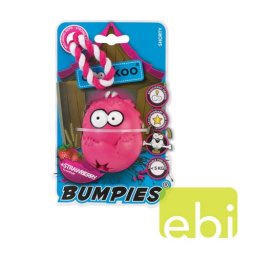 EBI COOCKOO BUMPIES SHORTY s lankom, jahodová chuť, hračka pre psov menších ako 9KG, ružová, 70x56x48mm