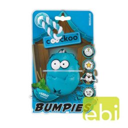 EBI COOCKOO BUMPIES REGULAR s lankom, mätová chuť, hračka pre psov 7-16KG, modrá, 85x68x58mm