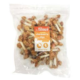 LES FILOUS CHICKEN AND RICE RAWHIDE STICK 1kg žuvacie činky s kuracím mäsom a ryžou