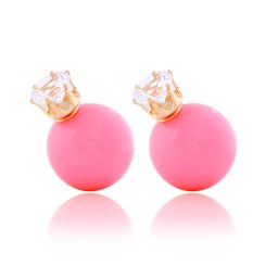 Dámske obojstranné náušnice Pink Diamond