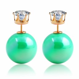Dámske obojstranné náušnice zelené Diamond