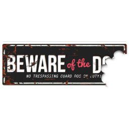 EBI D&D Kovová tabuľa BEWARE OF THE DOG 40x0,17x13,5cm čierne s červeným