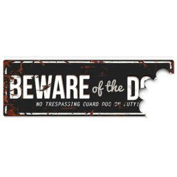 EBI D&D Kovová tabuľa BEWARE OF THE DOG 40x0,17x13,5cm čierne so šedým