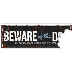EBI D&D Kovová tabuľa BEWARE OF THE DOG 40x0,17x13,5cm čierne s modrým