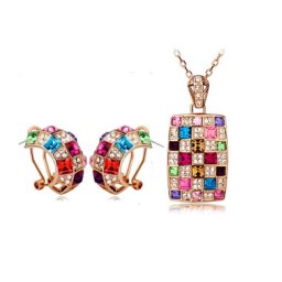 Austrian Crystal SW set Square - Gold