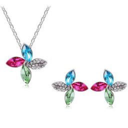 Austrian Crystal SW set Štvorlístok Color