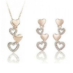Austrian Crystal SW set Srdiečka - gold