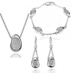 Austrian Crystal set Eva strieborný