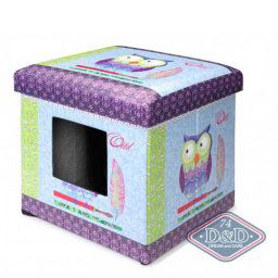EBI D&D CAT-OTTOMAN BLUE 38x38x38cm Domček a taburet