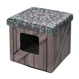 EBI D&D PET-OTTOMAN L , BLUE NOMAD, 38X38X38CM Domček a taburet